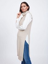 Vila VIRIL LONG SL KNIT VEST Natural Melange Dames Vest - Maat XS