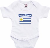 Uruguay baby rompertje met vlag wit jongens en meisjes - Kraamcadeau - Babykleding - Uruguay landen romper 56 (1-2 maanden)