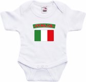 Italia baby rompertje met vlag wit jongens en meisjes - Kraamcadeau - Babykleding - Italie landen romper 92 (18-24 maanden)