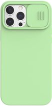 Nillkin CamShield Siliconen Hoesje voor de Apple iPhone 13 Pro Max - Back Cover met Camera Slider Groen