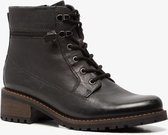 Hush Puppies leren dames veterlaarsjes - Zwart - Maat 37 - Echt leer