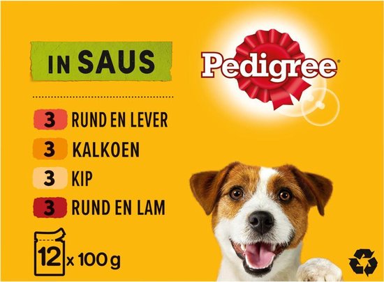 Pedigree Adult Honden Natvoer - Vlees & Gevogelte in Saus - 48 x 100 gr