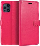 Oppo Find X3 Pro - Bookcase Roze - portemonee hoesje