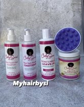 Curly Secret - Haarverzorging geschenkset met Moisture & Proteïne - Hello Fresh Shampoo - Bye Bye knot conditioner - Coconut & Hibiscus Leave-in - Fruity Protein Shot - Scalp Brush - Krullen 