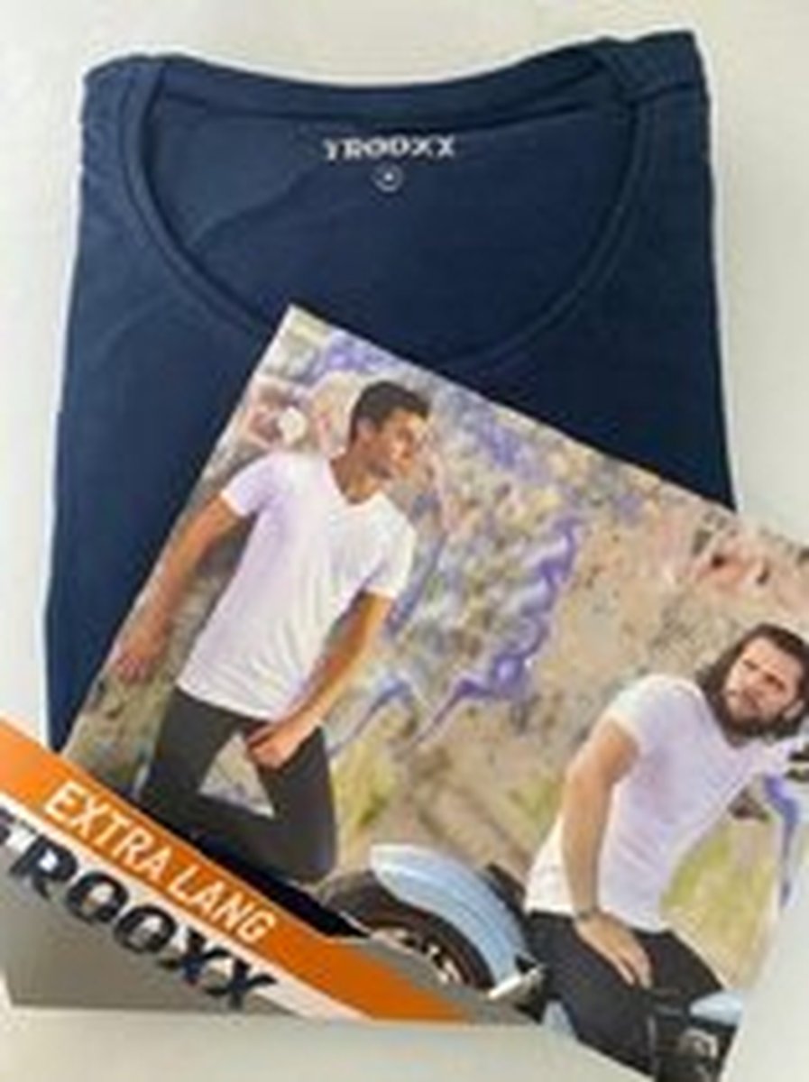 Trooxx T-shirt 2-Pack Extra Long - Round Neck - Navy - L