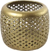 Non-branded Theelichthouder Alycia 14,5 X 11,5 Cm Staal Goud