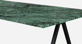 Marmeren Eettafel - India Green (V-poot) - 240 x 100 cm  - Gezoet