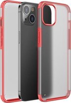 Vierhoekige schokbestendige TPU + pc-beschermhoes voor iPhone 13 Mini (rood)