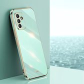 Voor Samsung Galaxy A82 5G XINLI Rechte 6D Plating Gouden Rand TPU Schokbestendig Hoesje (Mintgroen)