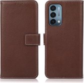 Voor OnePlus Nord N200 Litchi Textuur PU + TPU Horizontale Flip Leather Case met Houder & Kaartsleuven & Portemonnee (Bruin)