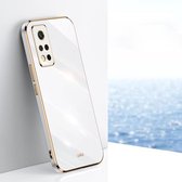 Voor Honor V40 5G XINLI Straight 6D Plating Gold Edge TPU Shockproof Case (wit)