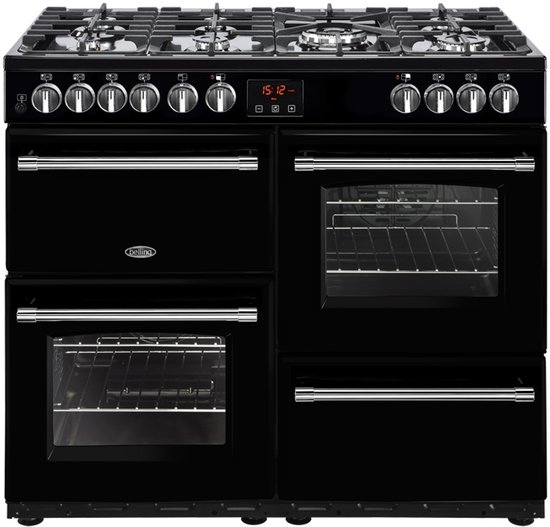 Belling Farmhouse 100DFT Range cooker Gaskookplaat Zwart