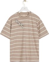 JOSH V   TEDDY STRIPE T-shirt Bruin - Maat L