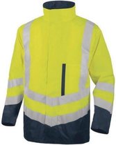 Delta Plus Hi-vis werkparka PU gecoat 4in1 - Fluor geel | Donkerblauw - L