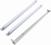 Aigostar - LED TL armatuur 60cm + 2 LED TL buizen 10W p/s - 4000K 840 helder wit licht - Compleet