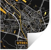 Stickers muraux - Carte - Utrecht - Or - Zwart - 30x30 cm - Film Adhésif - Plan de la Ville