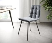 Set-van-4-gestoffeerde-stoel Caro-Adesso grijs fluweel 4-poot
