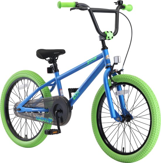 Vélo enfant BMX Bikestar 20 pouces, bleu / vert | bol.com
