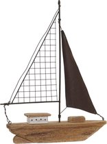 Decoratieve figuren DKD Home Decor Metaal Barco Paulownia hout (25 x 5 x 32 cm)