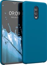 kwmobile telefoonhoesje voor OnePlus 6T - Hoesje met siliconen coating - Smartphone case in Caribisch blauw