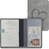 kwmobile hoes voor kentekenbewijs en rijbewijs - Omslag met pasjeshouder in grijs - Hoesje van imitatieleer