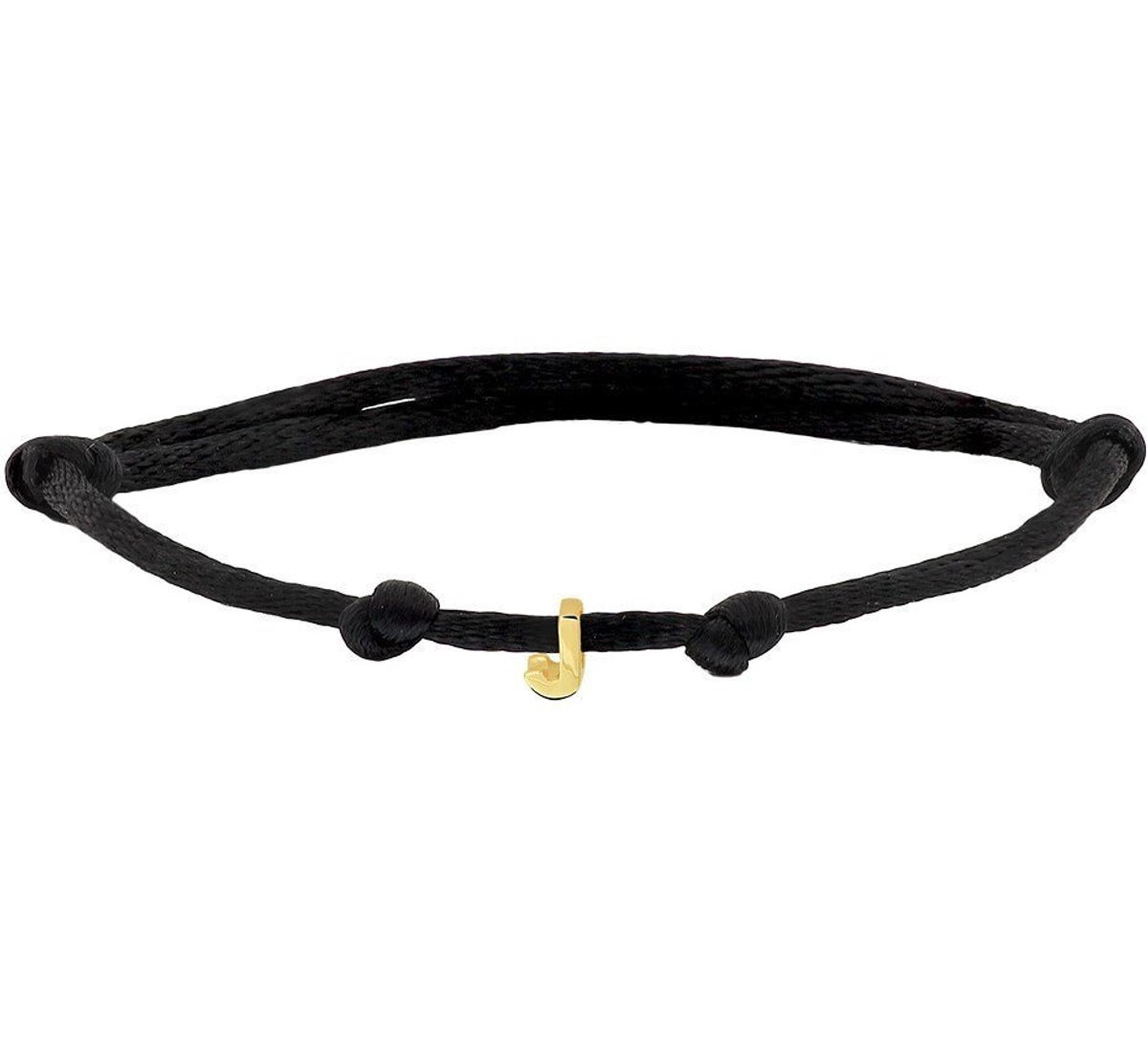 Goud Armband satijn letter J 4700038
