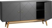 Rowico Rosswood Dressoir - 3 Deuren - B169 X D42 X H87 Cm - Grijs