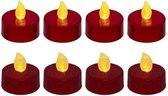 Set van 8 kaarsen LED-warmers - glitter en metallic - rood