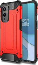 OnePlus 9 Hoesje - Mobigear - Outdoor Serie - Hard Kunststof Backcover - Rood - Hoesje Geschikt Voor OnePlus 9