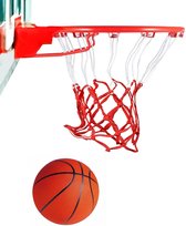 Basketbalnet met Ring - Zinaps Outdoor Basketbal Net met ring, 10 Gaten, Basketbal Vervanging Net, Weerbestendig Nylon Basketbal Vervanging Net voor Standaard Basketbal Hoepel, Net Bal Net voor Standaard Maat Basketbal Hoop (WK 02132)