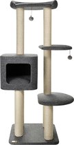 Luxe krabpaal voor katten - Cindy - 5 niveaus - 7 sisal krab kolommen - pluche bed
