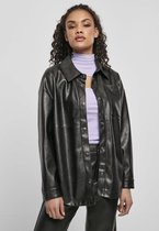 Urban Classics Blouse -5XL- Faux Leather Zwart