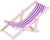 2 STUKS 1:12 Strand Lounge Stoel Simulatie Model Outdoor Strand Scène Schieten Props Kan Worden Gevouwen (Paars)