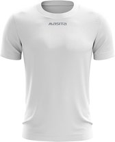 Masita | Active Sportshirt Dames Korte Mouw - Unisex  - Sneldrogend Sportshirt Heren - Licht Stevig Materiaal - WHITE - XXL