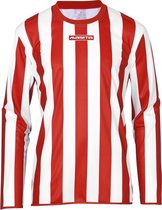 Masita | Sportshirt Barça Lange Mouw Dames & Heren Shirt Licht - Stevig - 100% Polyester - RED/WHITE - XXL