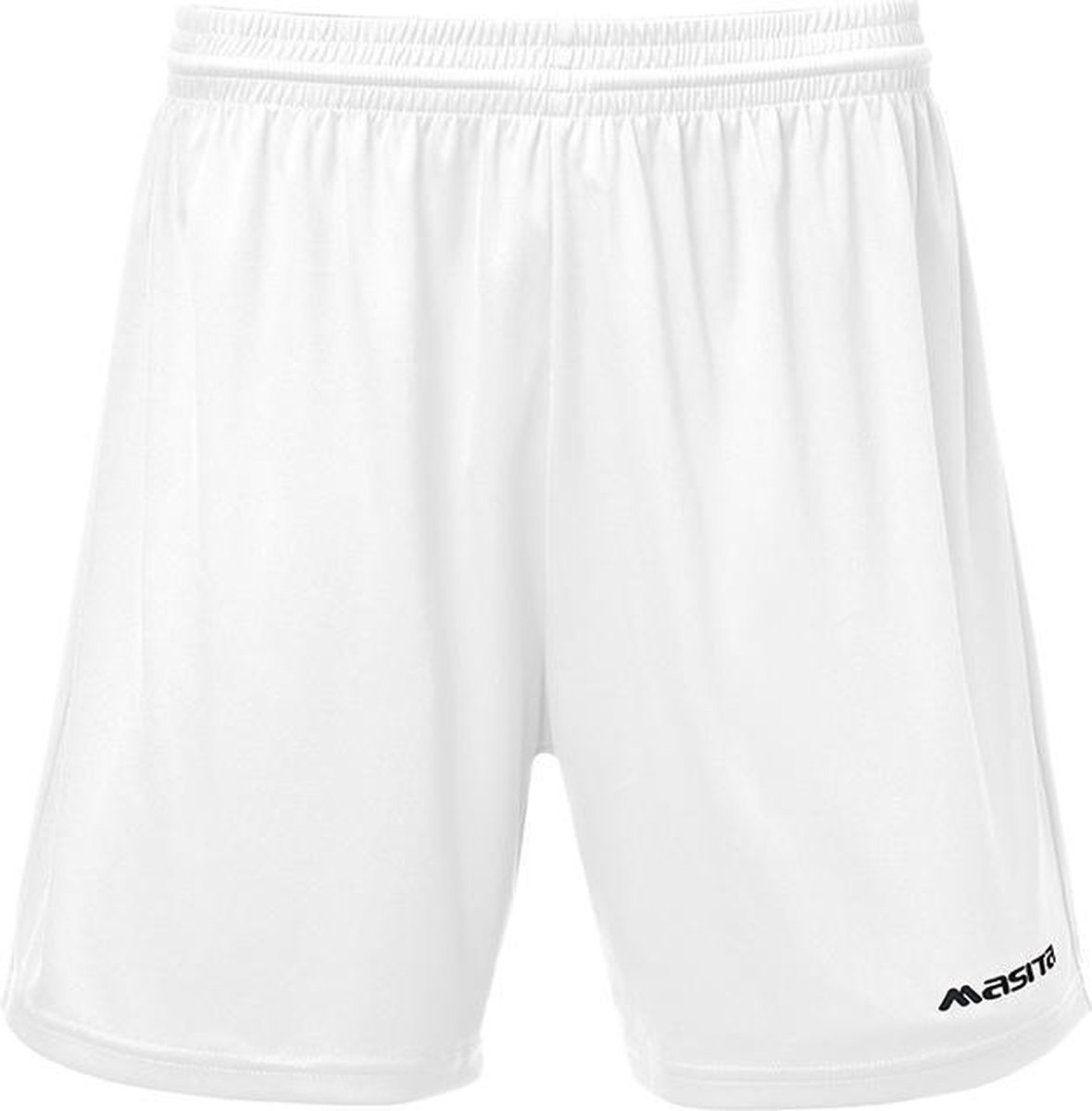 Masita | Voetbalbroekje Heren Kort met Binnenbroek - Unisex Sportbroekje Dames - Vochtregulerend & Stevig - Wit - 128