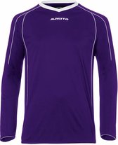 Masita | Sportshirt Heren Lange Mouw - Striker Voetbalshirt Fitness Shirt- Hardloopshirt Heren - Wedstrijdshirt - sneldrogend - PURPLE/WHITE - L