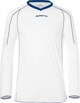 Masita | Sportshirt Heren Lange Mouw - Striker Voetbalshirt Fitness Shirt- Hardloopshirt Heren - Wedstrijdshirt - sneldrogend - WHITE/ROYAL BLU - 140
