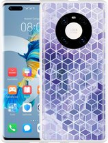 Huawei Mate 40 Pro Hoesje Paars Hexagon Marmer Designed by Cazy
