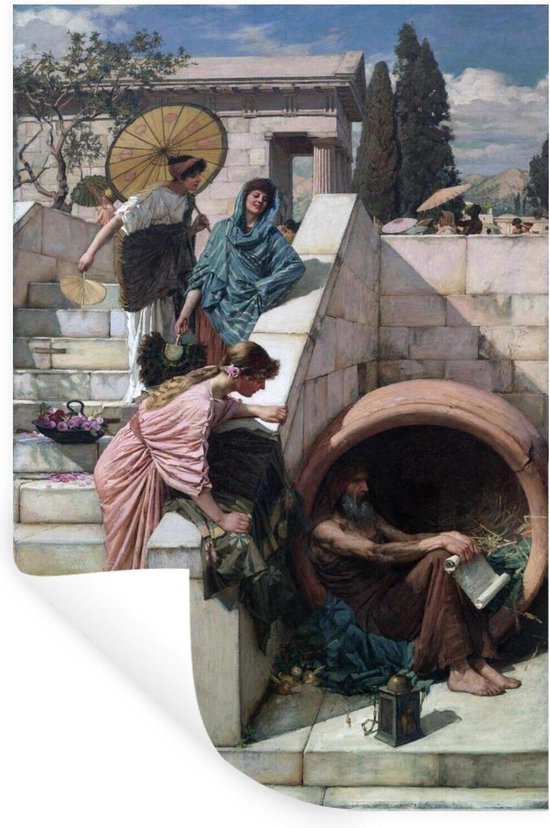 Muurstickers - Sticker Folie - Diogenes - schilderij van John William ...