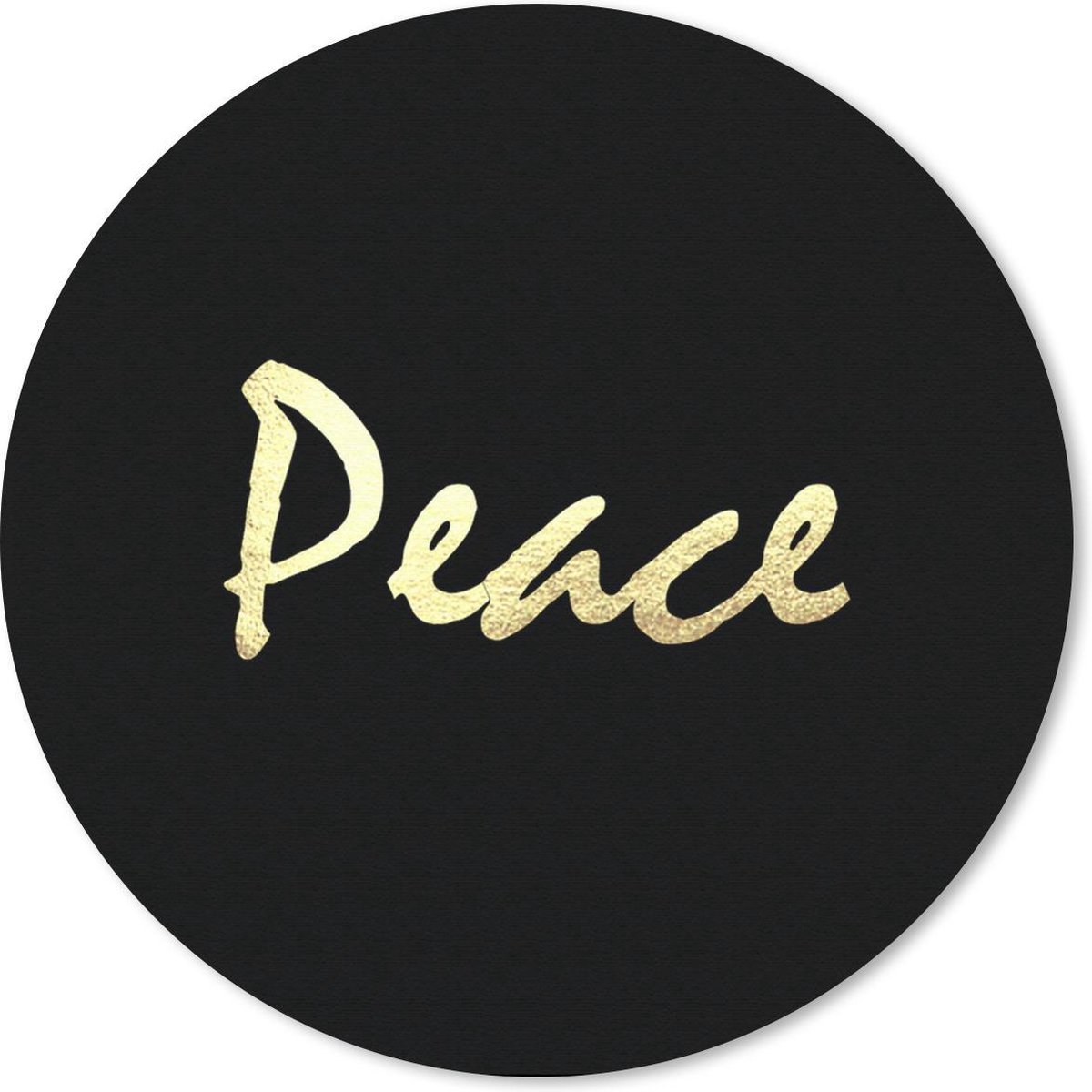 Muismat rond 30x30 cm - Mousepad Quote - Vrede - Goud - Zwart - Ronde muismatten