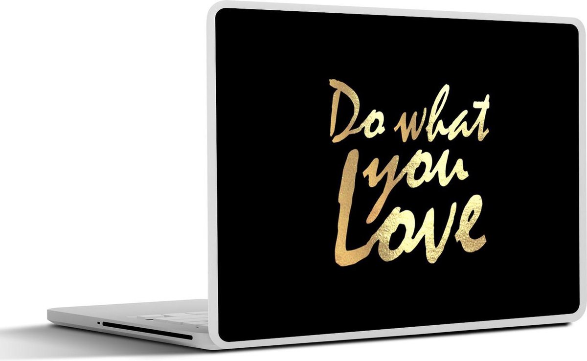 Laptop sticker - 11.6 inch - Quote - Liefde - Zwart - Goud - 30x21cm - Laptopstickers - Laptop skin - Cover