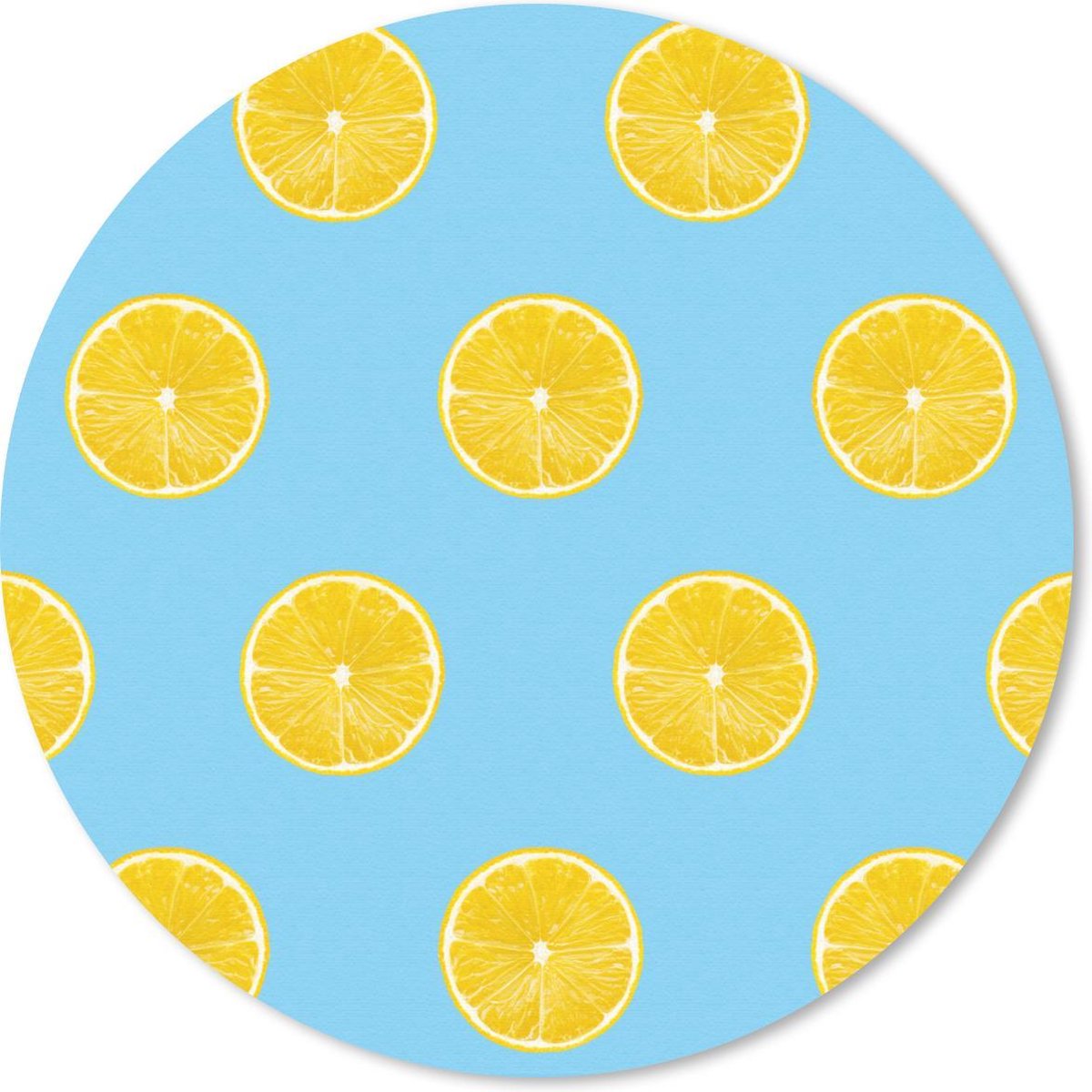 Muismat rond 30x30 cm - Mousepad Citroen - Patronen - Fruit - Ronde muismatten