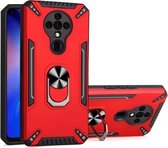 Voor Tecno Spark 6 PC + TPU-beschermhoes met 360 graden draaibare ringhouder (rood)