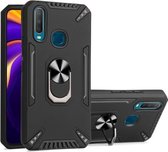 Voor vivo Y11 / Y12 / Y15 / Y17 PC + TPU-beschermhoes met 360 graden draaibare ringhouder (zwart)