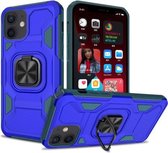 Knight Cool Series pc + TPU schokbestendig hoesje met magnetische ringhouder voor iPhone 12 mini (donkerblauw + zwart)