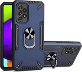 Voor Samsung Galaxy A52 5G/4G PC + TPU-beschermhoes met 360 graden draaibare ringhouder (koningsblauw)