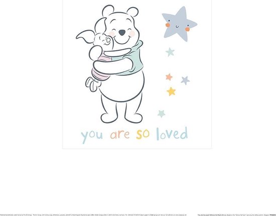 Disney Poster - Winnie The Pooh You Are So Loved - 30 X 30 Cm - Roze