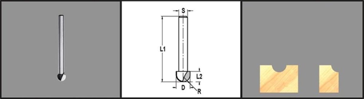 Afrondfrezenset S=8 R2-10 6 delig ENT