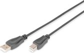 Digitus USB-kabel USB 2.0 USB-A stekker, USB-B stekker 50.00 cm Zwart